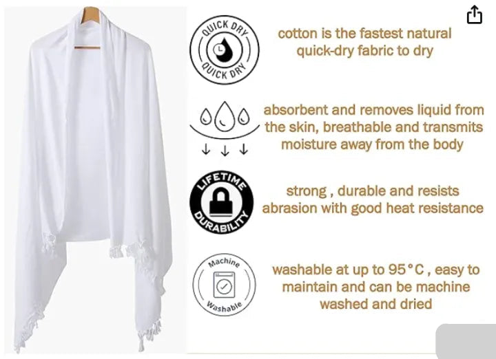 Men's Full Size Terry Cotton Towel Ihram  Hajj & Umrah Ahram